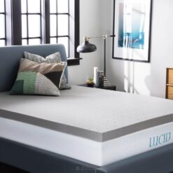 LUCID Bamboo Charcoal Infused Memory, 3 Inch, Hypoallergenic, Cooling Ventilation, CertiPUR-Certified Foam Mattress Topper, Twin XL