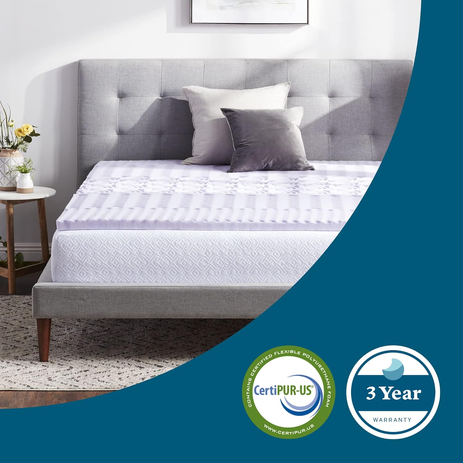 LUCID Mattress Topper, Full XL, Lavender8 - Copy