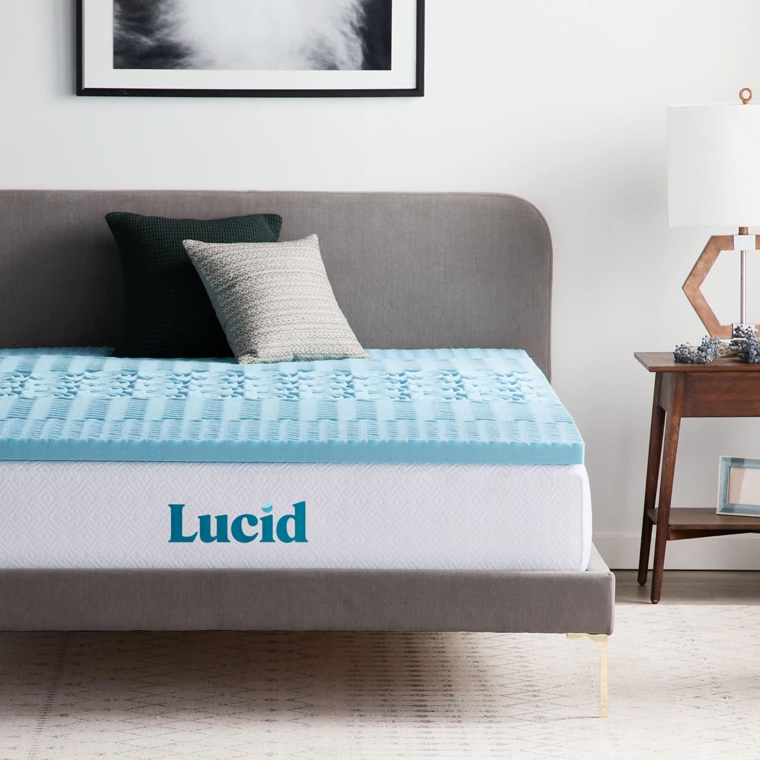LUCID Mattress Topper, Twin XL, 2 Inch, Memory Foam Mattress Topper - 5 Zone Gel Infusion - CertiPUR Certified Foam LUCID Mattress Topper, Twin XL, 2 Inch, Memory Foam Mattress Topper - 5 Zone Gel Infusion - CertiPUR Certified Foam