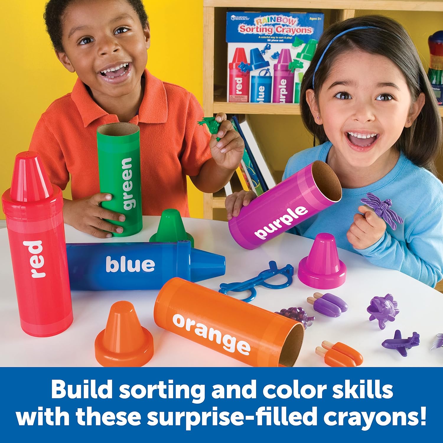 Learning Resources Rainbow Sorting Crayons - 56 Pieces, Ages 3+ Kids Crayons, Early Color Recognition & Sorting, Toddler Sort and Stacking Toys1