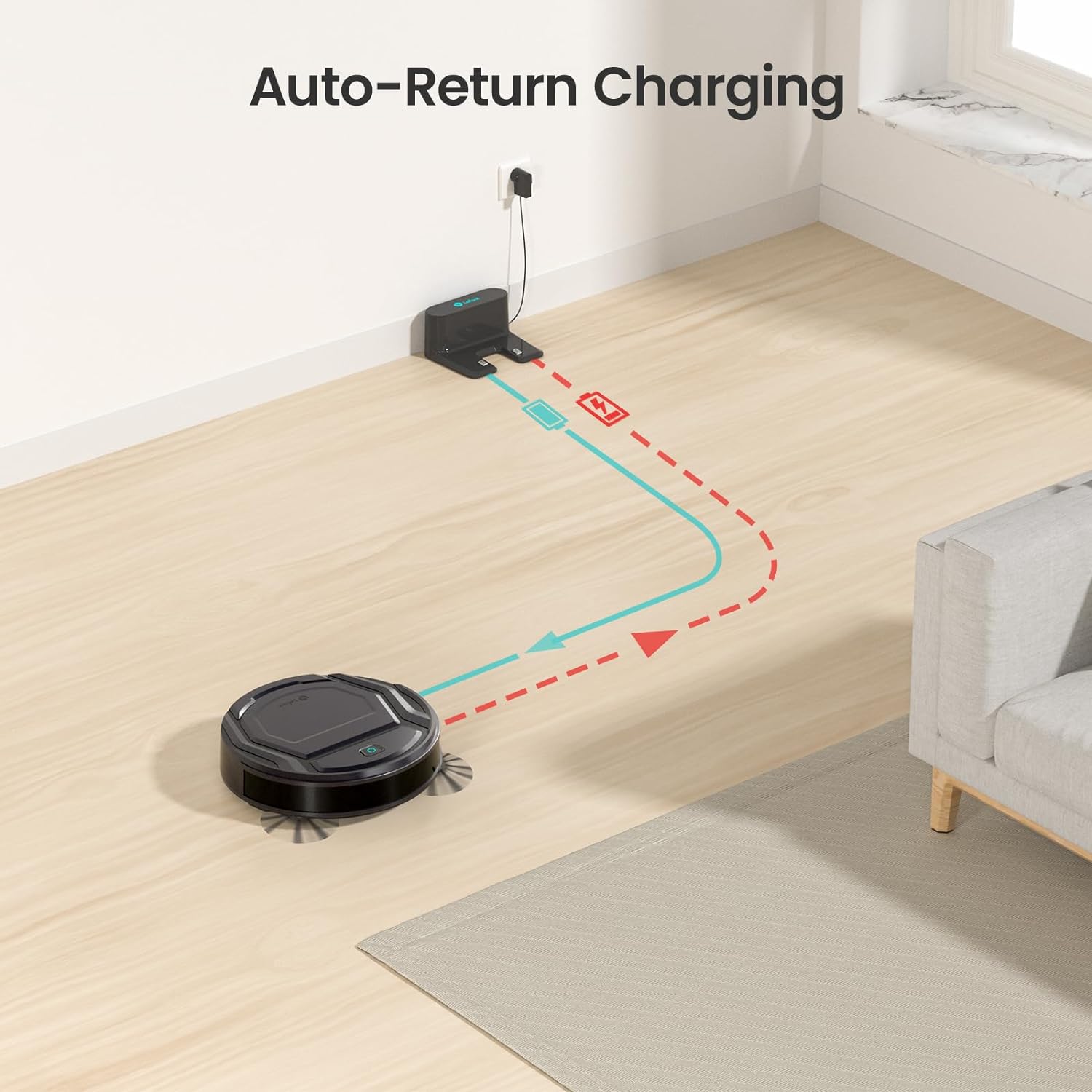Lefant M210Pro Robot Vacuum Cleaner,Strong Suction,120 Mins Run Time,Wi-Fi Connected,Scheduled Cleaning,Compatible with Alexa,Slim Self-Charging Robotic Vacuum Cleaner for Home,Pet Hair,Hard Floors0