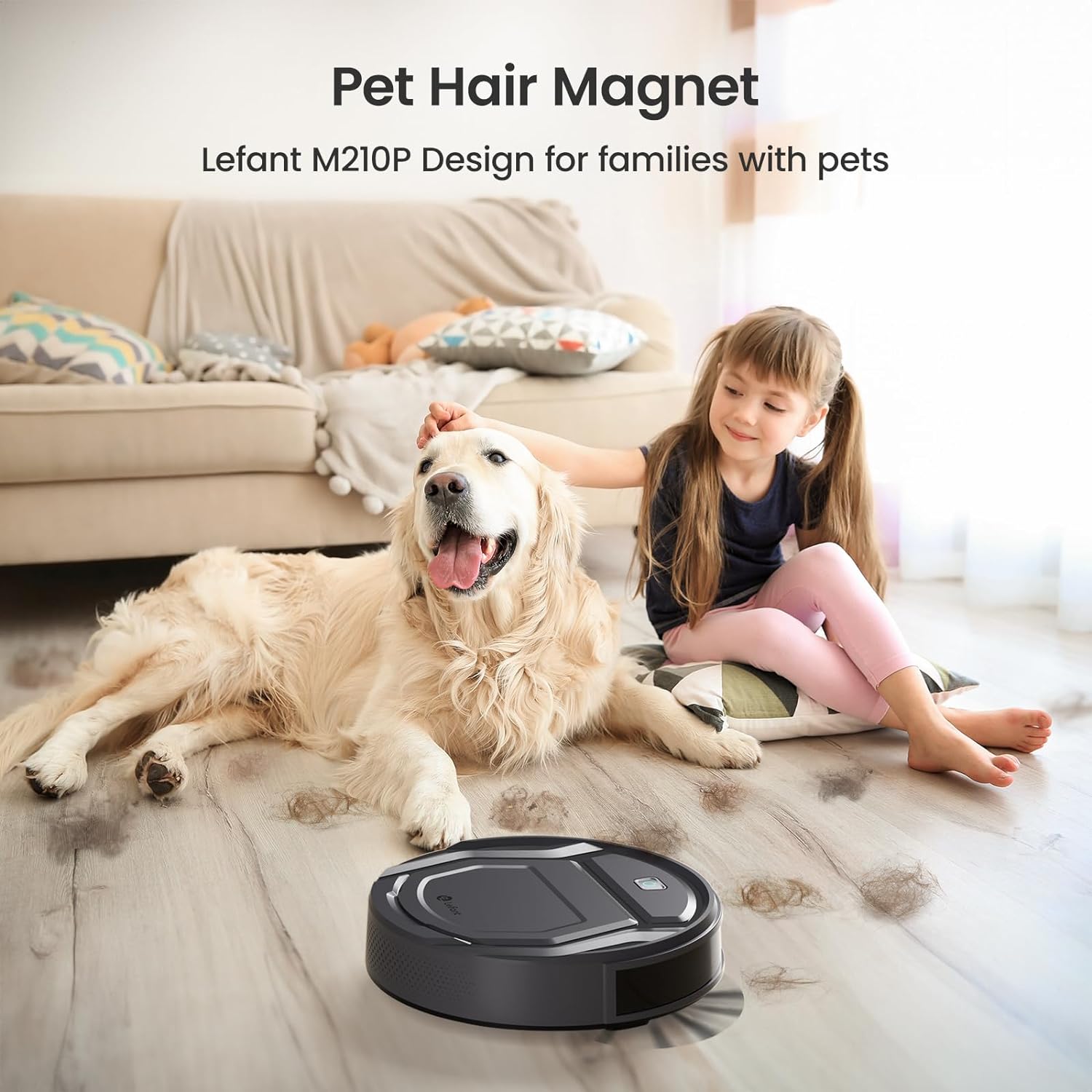 Lefant M210Pro Robot Vacuum Cleaner,Strong Suction,120 Mins Run Time,Wi-Fi Connected,Scheduled Cleaning,Compatible with Alexa,Slim Self-Charging Robotic Vacuum Cleaner for Home,Pet Hair,Hard Floors1