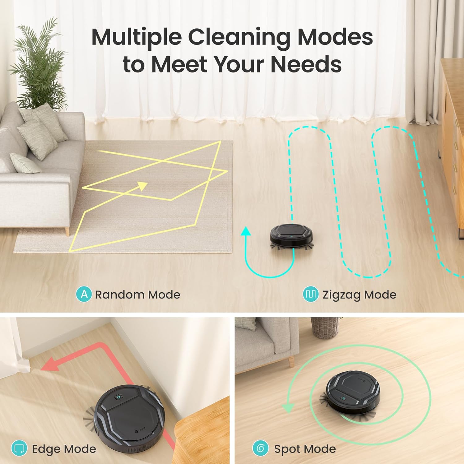 Lefant M210Pro Robot Vacuum Cleaner,Strong Suction,120 Mins Run Time,Wi-Fi Connected,Scheduled Cleaning,Compatible with Alexa,Slim Self-Charging Robotic Vacuum Cleaner for Home,Pet Hair,Hard Floors4