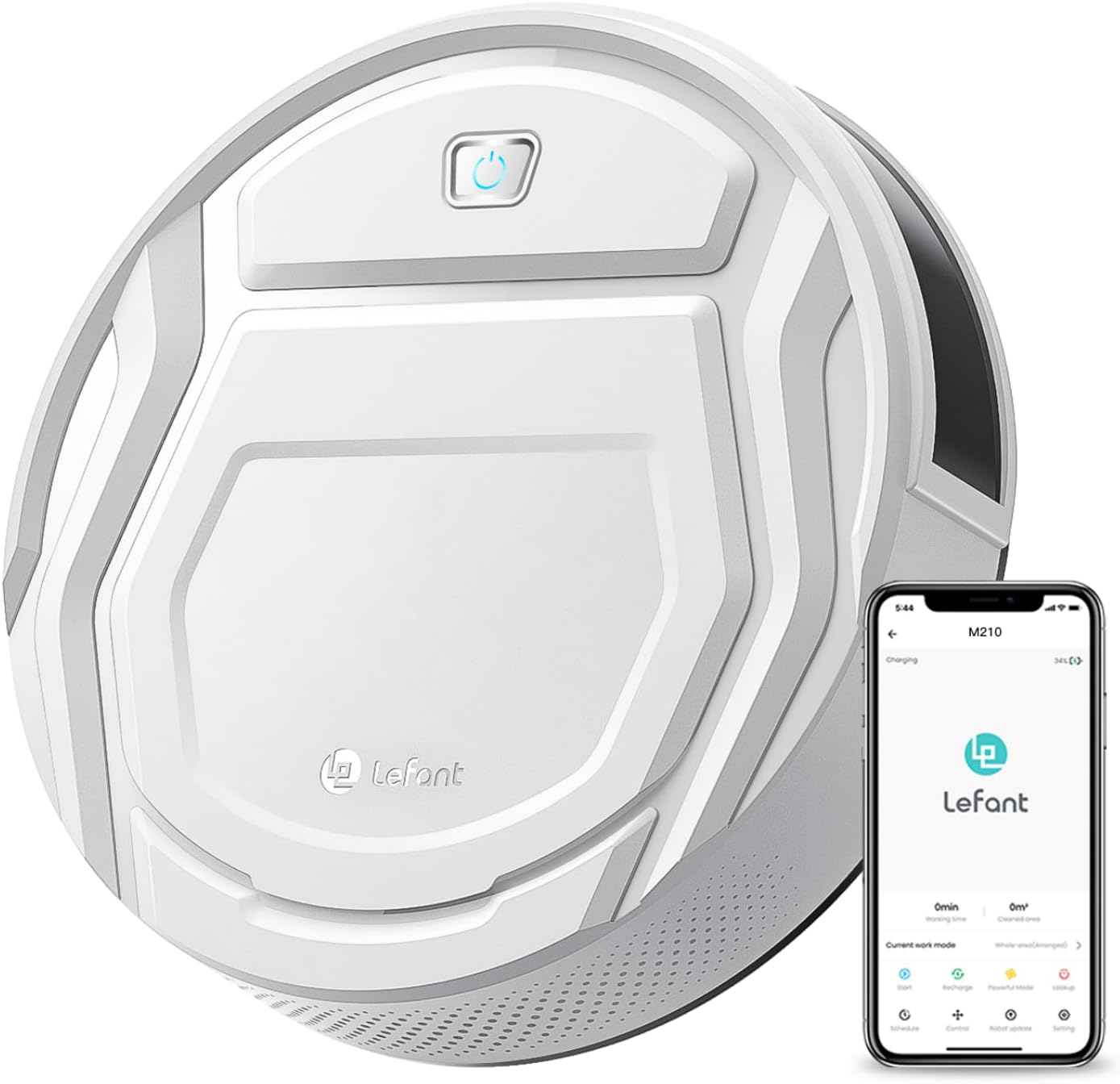 Lefant Robot Vacuum Cleaner, Strong Suction, 120 Mins Runtime, Slim, Low Noise, Automatic Self-Charging, Wi-Fi App Alexa Control, Ideal for Pet Hair Hard Floor and Daily Cleaning, M210 Lefant Robot Vacuum Cleaner, Strong Suction, 120 Mins Runtime, Slim, Low Noise, Automatic Self-Charging, Wi-Fi/App/Alexa Control, Ideal for Pet Hair Hard Floor and Daily Cleaning, M210
