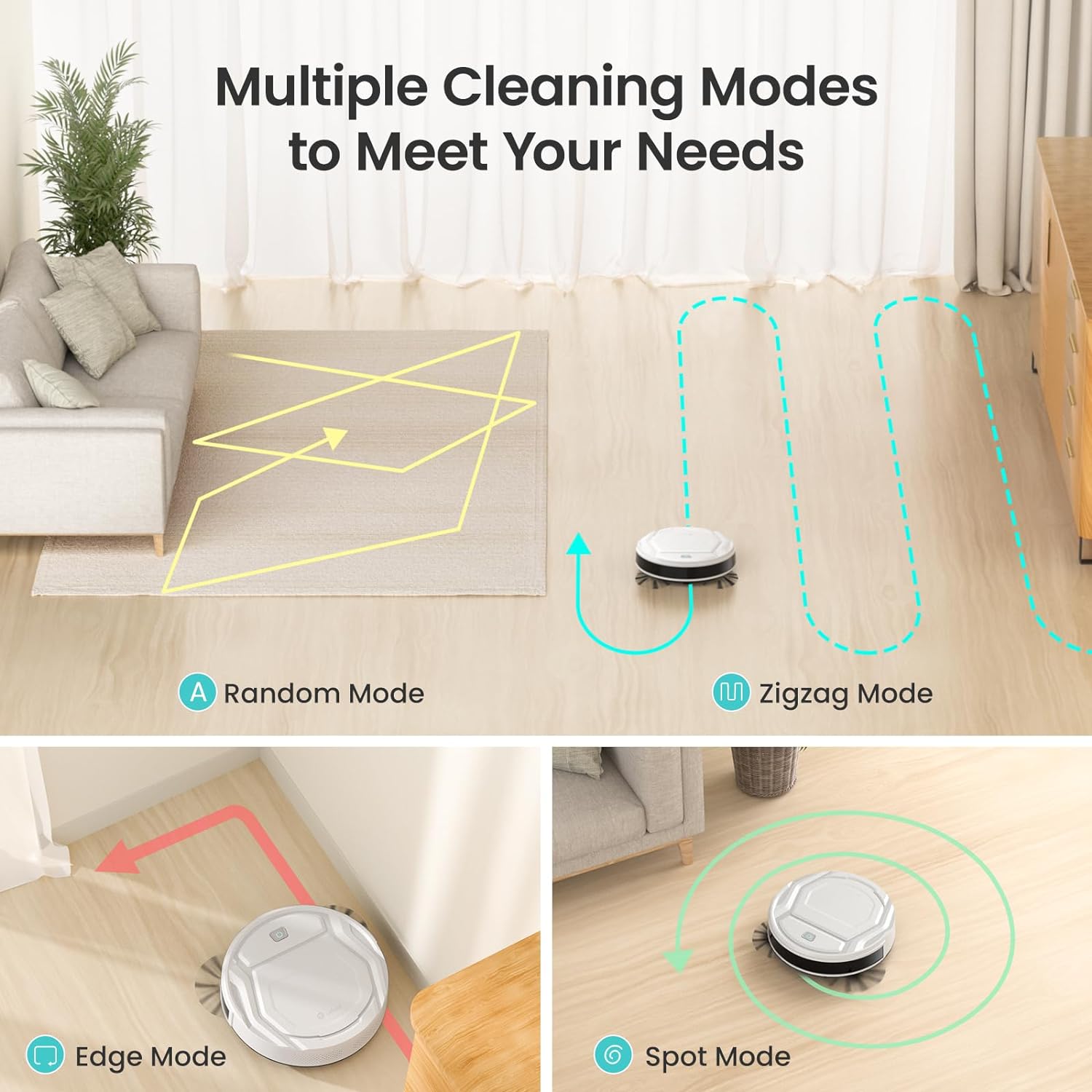 Lefant Robot Vacuum Cleaner, Strong Suction, 120 Mins Runtime, Slim, Low Noise, Automatic Self-Charging, Wi-Fi App Alexa Control, Ideal for Pet Hair Hard Floor and Daily Cleaning, M210`