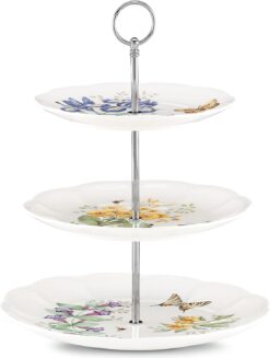 Lenox Butterfly Meadow 3-Tiered Server, 4.10 LB, Multi