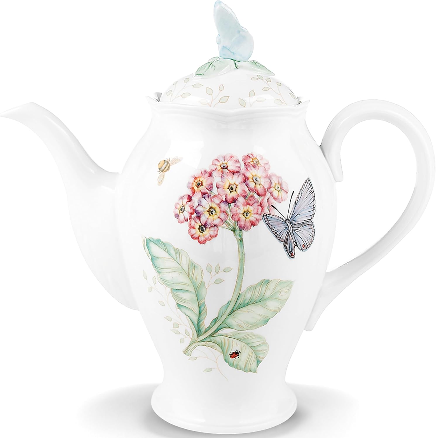 Lenox Butterfly Meadow Coffee Pot with Lid, White Lenox Butterfly Meadow Coffee Pot with Lid