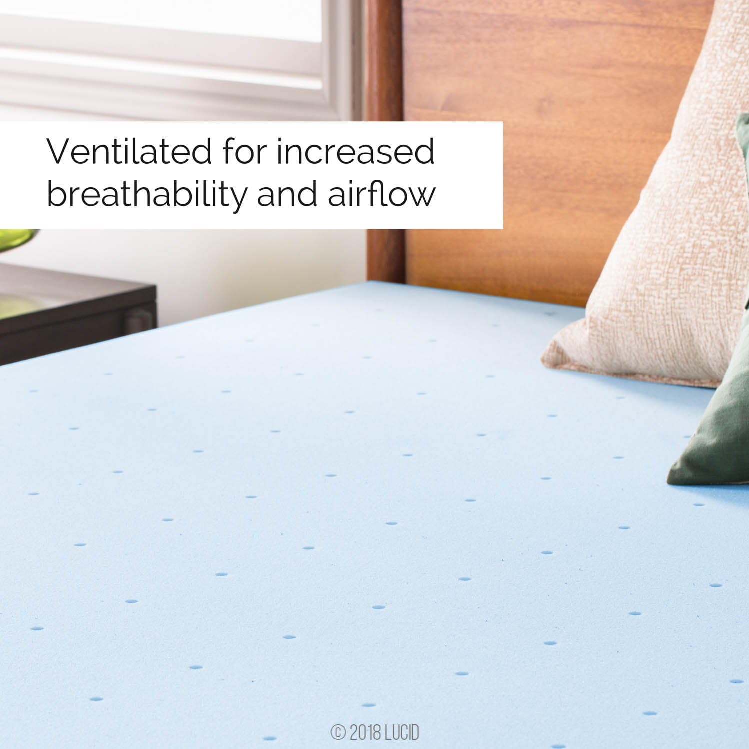 Lucid 2 Inch Mattress Topper King - Gel Infused Memory Foam – Memory Foam Mattress Topper King – Ventilated Design – CertiPur Certified3