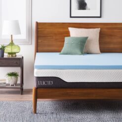 Lucid 2 Inch Mattress Topper Twin - Gel Infused Memory Foam – Memory Foam Mattress Topper Twin – Ventilated Design – CertiPur Certified