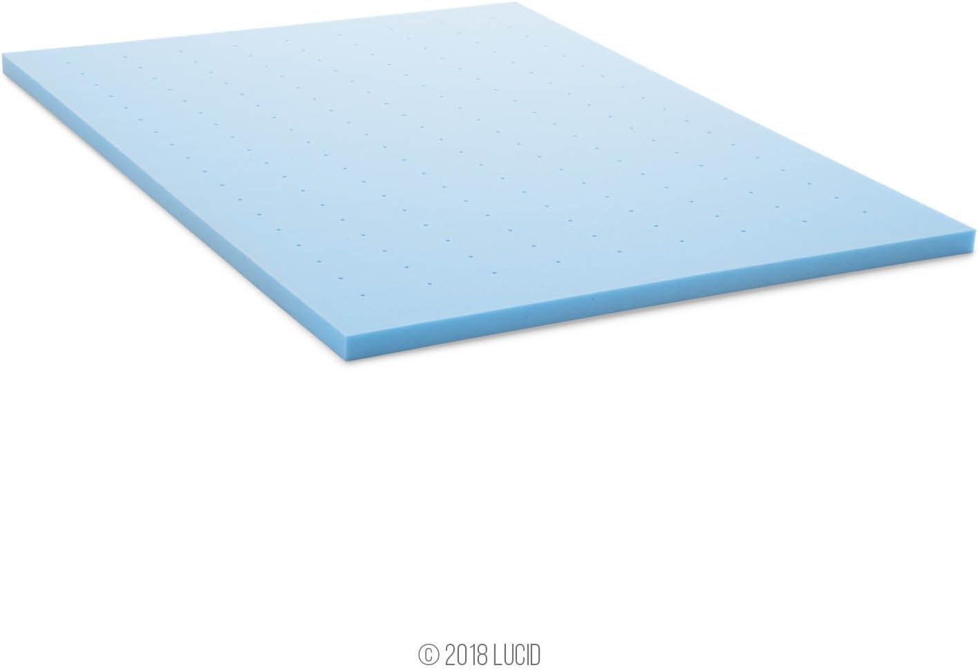 Lucid 2 Inch Mattress Topper Twin - Gel Infused Memory Foam – Memory Foam Mattress Topper Twin – Ventilated Design – CertiPur Certified5