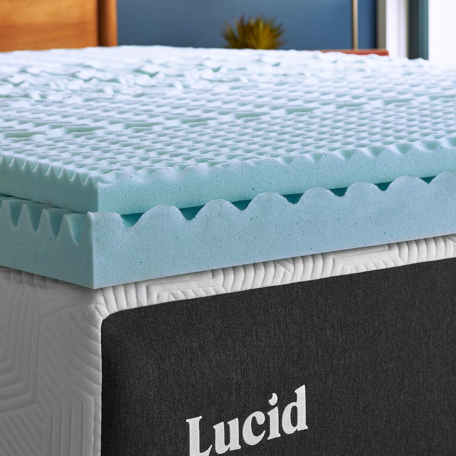 Lucid 2 Inch Mattress Topper Twin - Memory Foam Mattress Topper Twin - 5 Zone Gel Infusion - CertiPur Certified Foam09