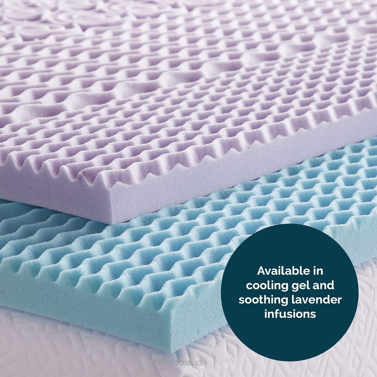 Lucid 2 Inch Mattress Topper Twin - Memory Foam Mattress Topper Twin - 5 Zone Gel Infusion - CertiPur Certified Foam2