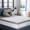Lucid 3 Inch Mattress Topper Twin – Memory Foam – Bamboo Charcoal Infusion – Cooling Ventilation – Hypoallergenic – CertiPur Certified Foam, White and Grey