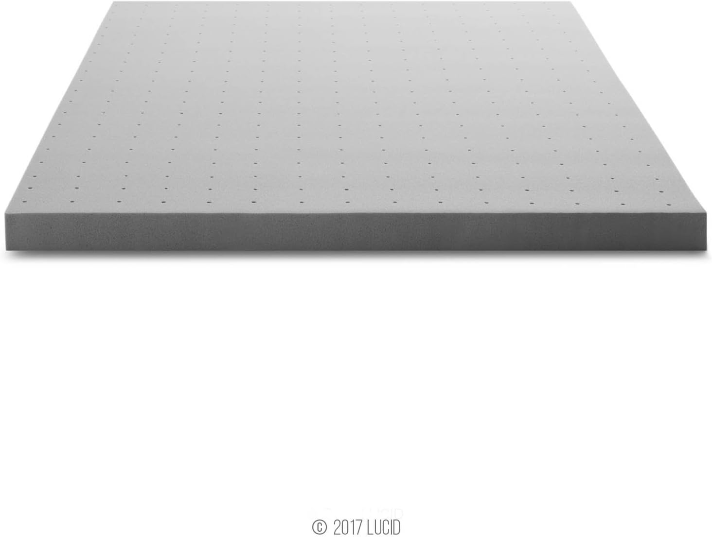 Lucid 3 Inch Mattress Topper Twin – Memory Foam – Bamboo Charcoal Infusion – Cooling Ventilation – Hypoallergenic – CertiPur Certified Foam, White and Grey8
