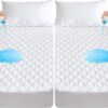 Lunsing Split King Mattress Protector for Adjustable Bed, Waterproof Breathable Noiseless Split King Mattress Pad Cover, 6-18 Inches Deep Pocket, White