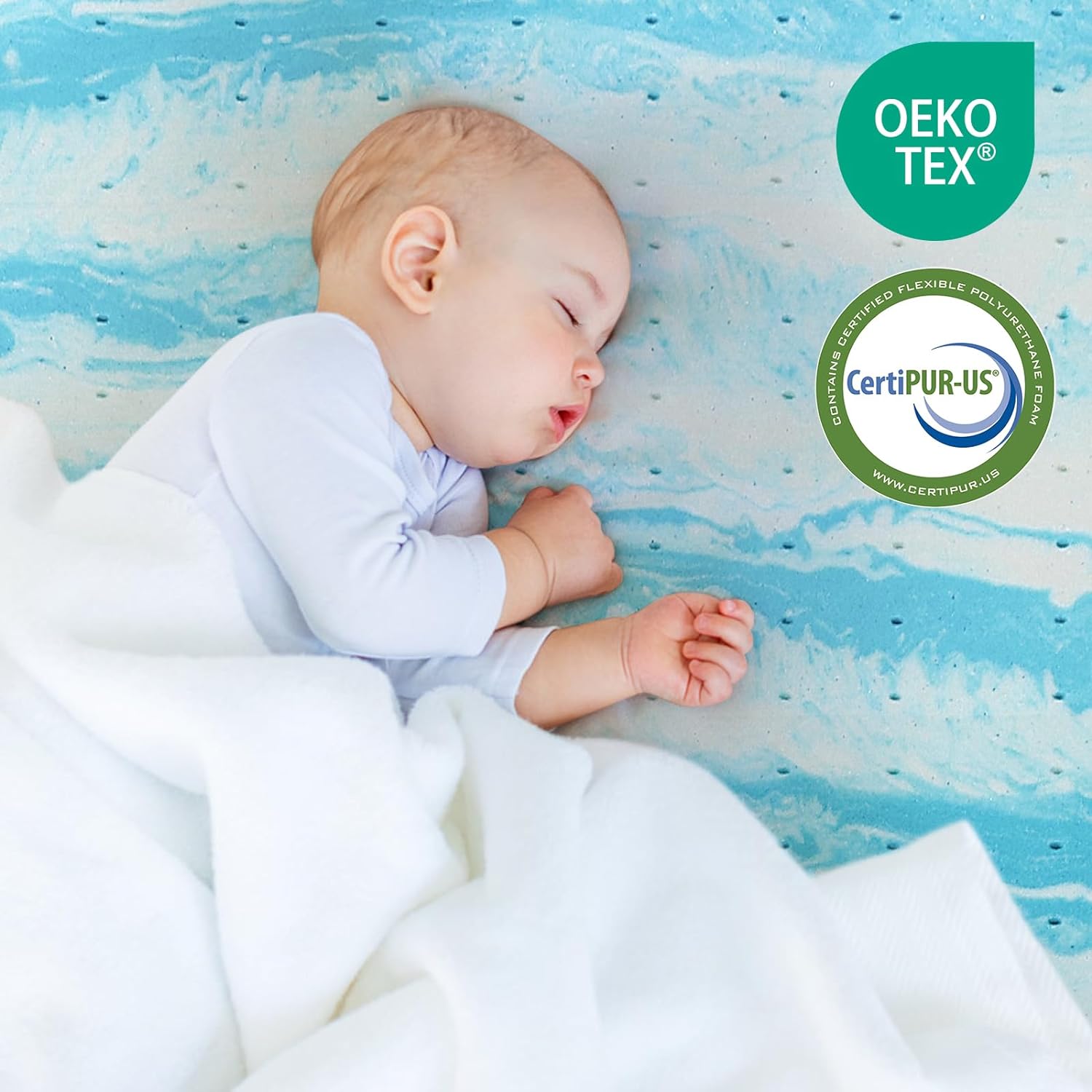 Mattress Topper King, 3 Inch Gel Memory Foam Bed Topper for King Size Bed, CertiPUR-US Certified, Blue56
