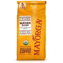Mayorga Medium Roast Whole Bean Coffee, 5 lb bag - Mayan Blend Coffee Roast - Smooth & Flavorful Organic Coffee - Specialty Grade 100% Arabica Coffee Beans - Non-GMO, Direct Trade