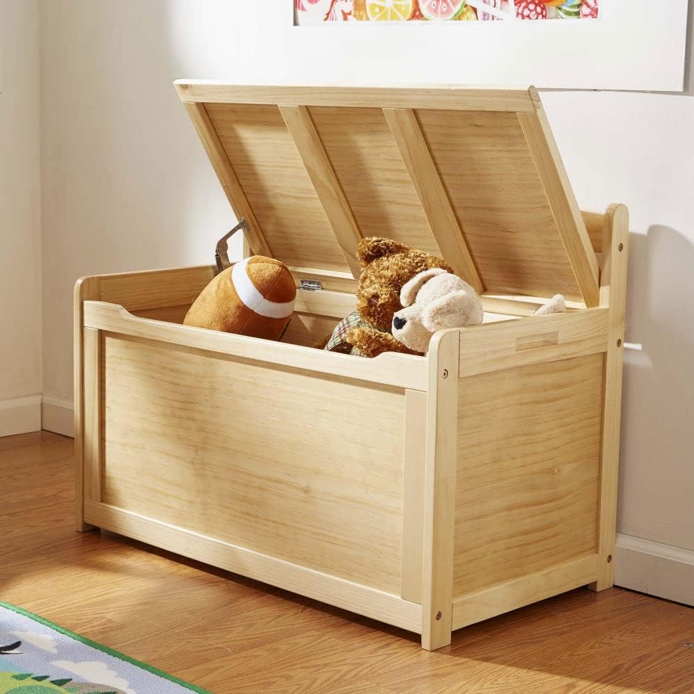 Melissa & Doug- Light Wood Furniture for Playroom, Blonde - Kids Wooden Toy Box Storage Organizer, Children's Furniture Toy Chest1