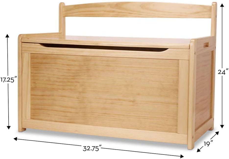 Melissa & Doug- Light Wood Furniture for Playroom, Blonde - Kids Wooden Toy Box Storage Organizer, Children's Furniture Toy Chest2