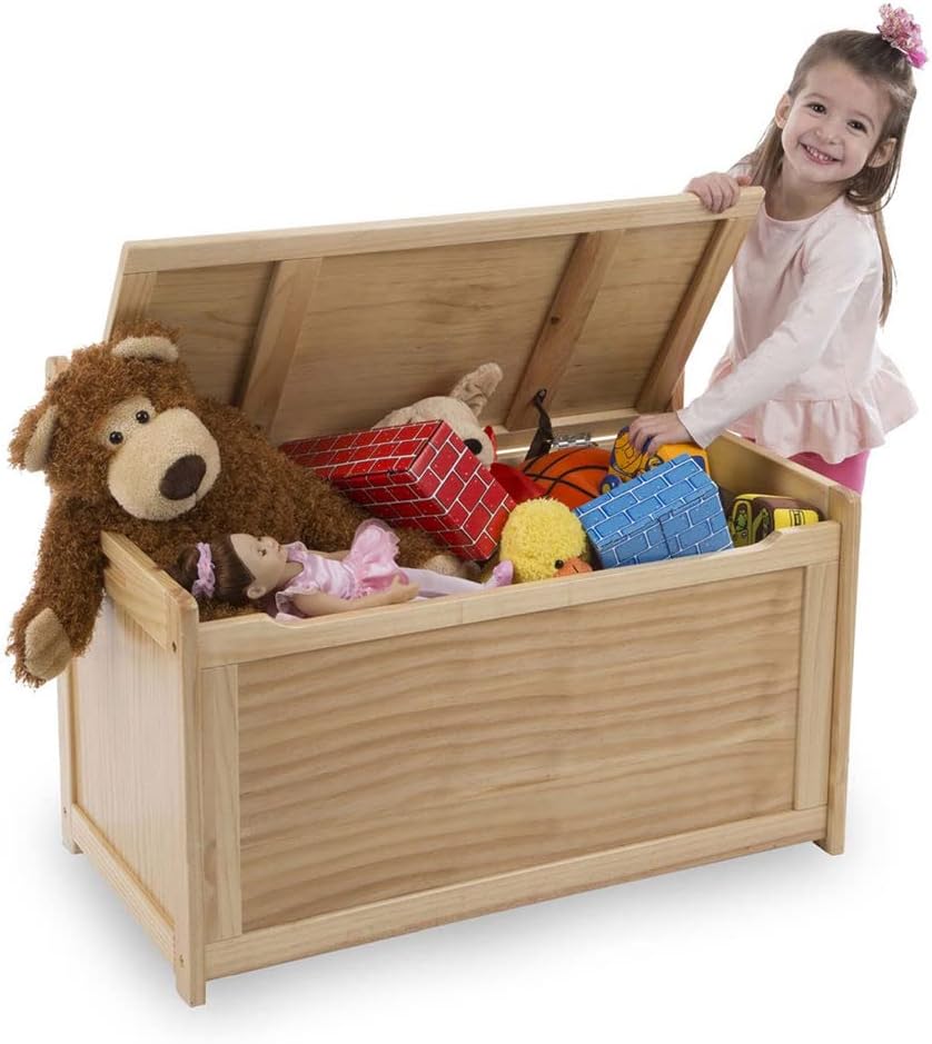Melissa & Doug- Light Wood Furniture for Playroom, Blonde - Kids Wooden Toy Box Storage Organizer, Children's Furniture Toy Chest7