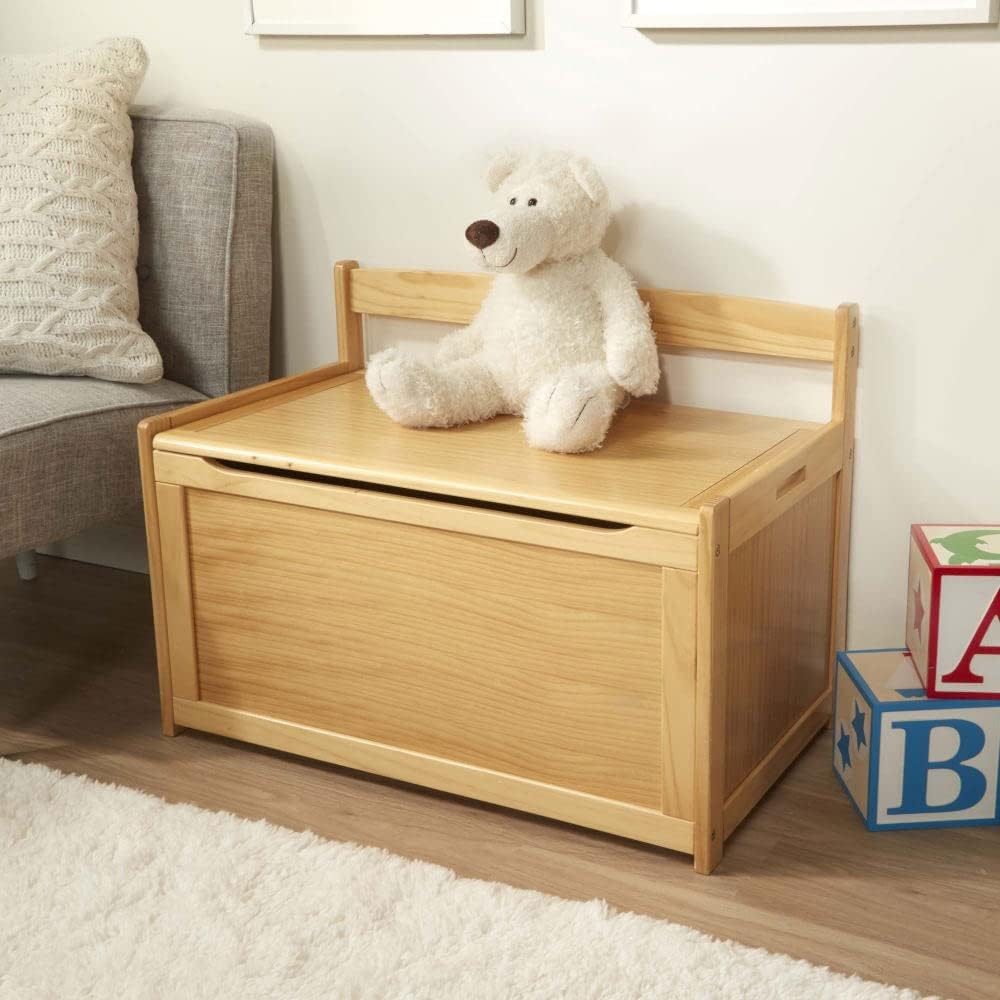 Melissa & Doug- Light Wood Furniture for Playroom, Blonde - Kids Wooden Toy Box Storage Organizer, Children's Furniture Toy Chest9