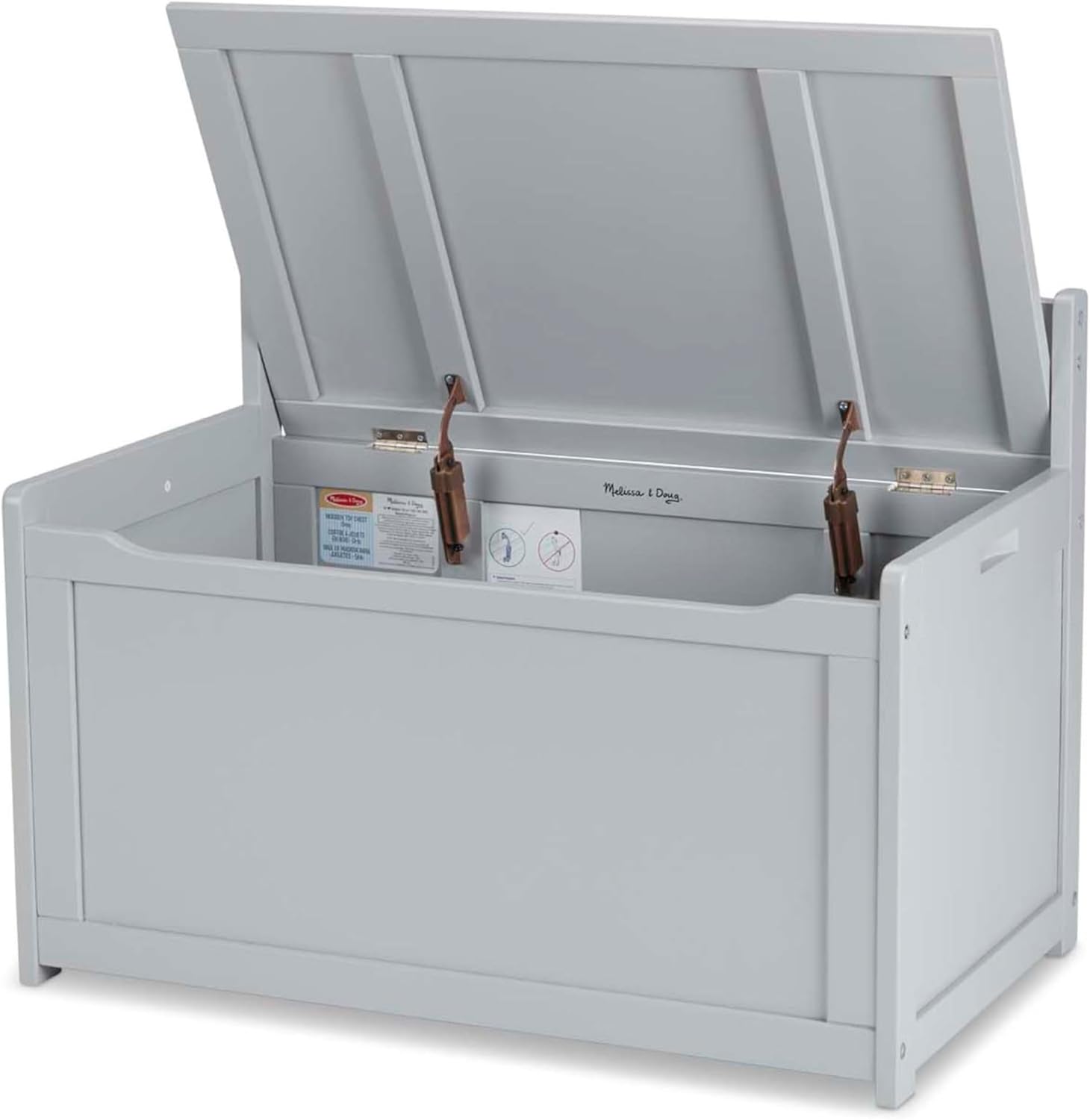 Melissa & Doug Wooden Toy Chest - Gray Furniture for Playroom0