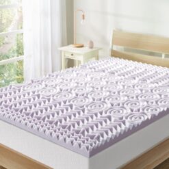 Mellow 2 Inch 5-Zone Memory Foam, Soothing Lavender Infusion, King Mattress Topper