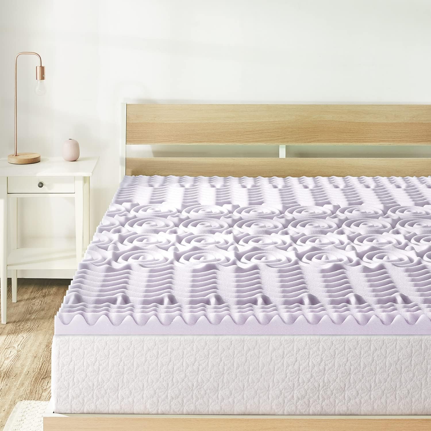 Mellow 2 Inch 5-Zone Memory Foam, Soothing Lavender Infusion, King Mattress Topper1