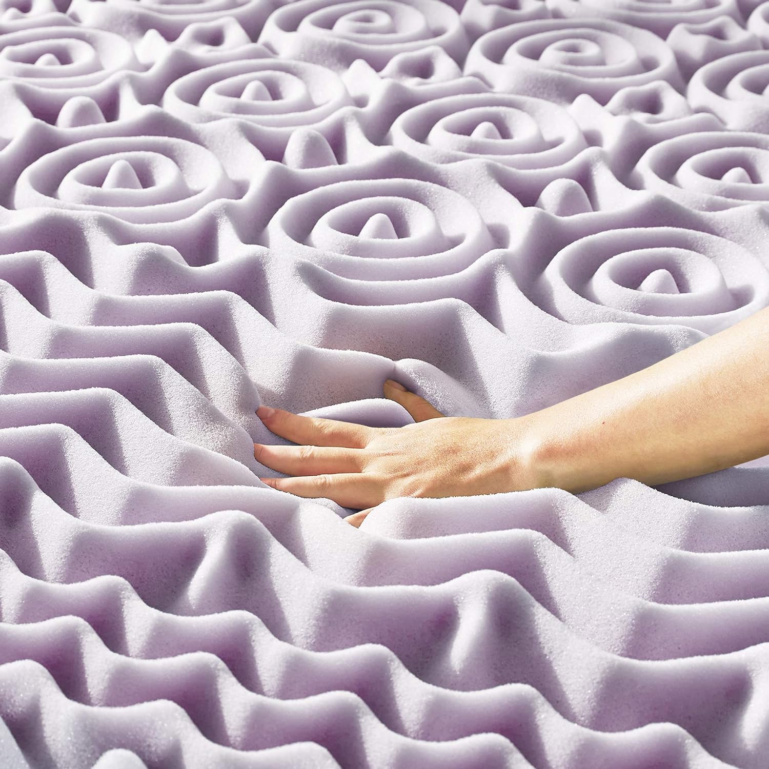 Mellow 2 Inch 5-Zone Memory Foam, Soothing Lavender Infusion, King Mattress Topper4