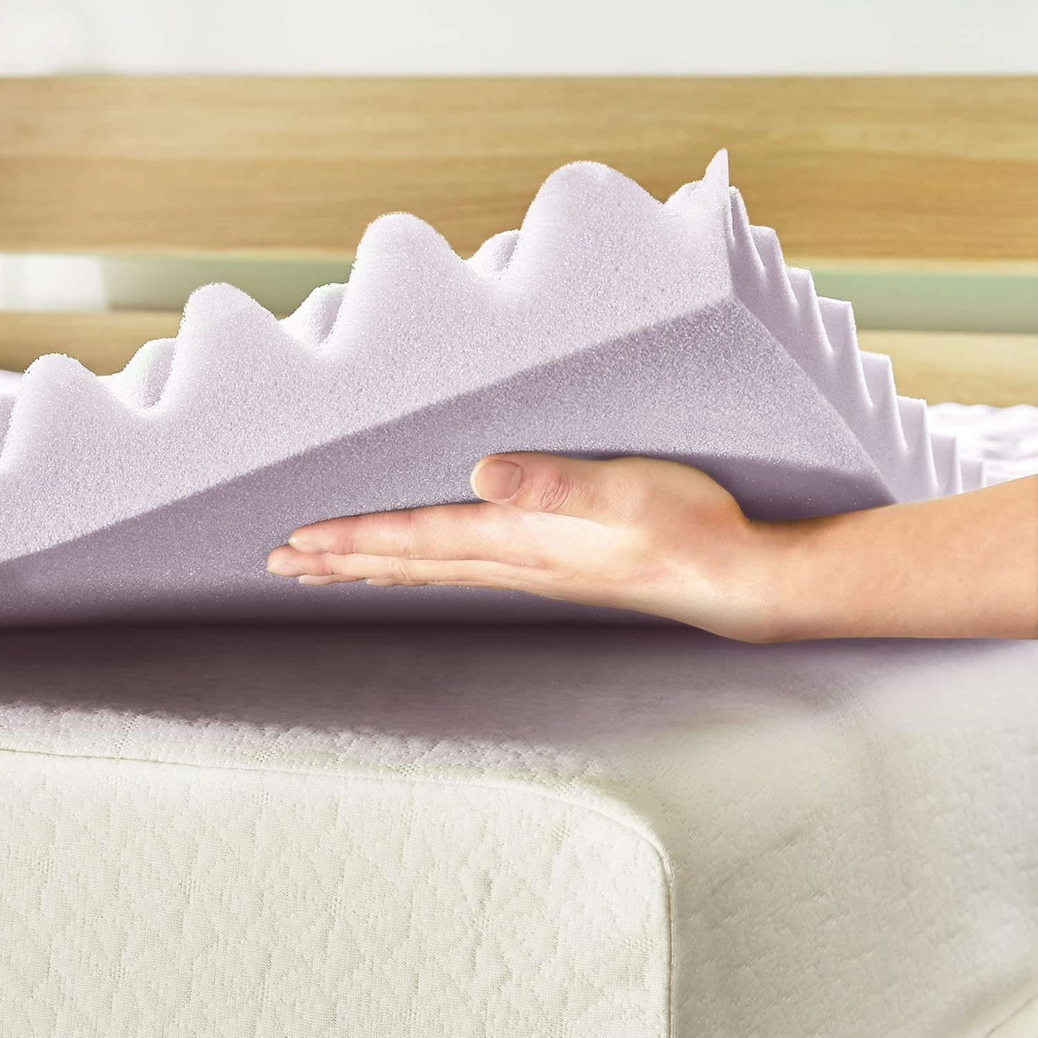 Mellow 2 Inch 5-Zone Memory Foam, Soothing Lavender Infusion, King Mattress Topper6