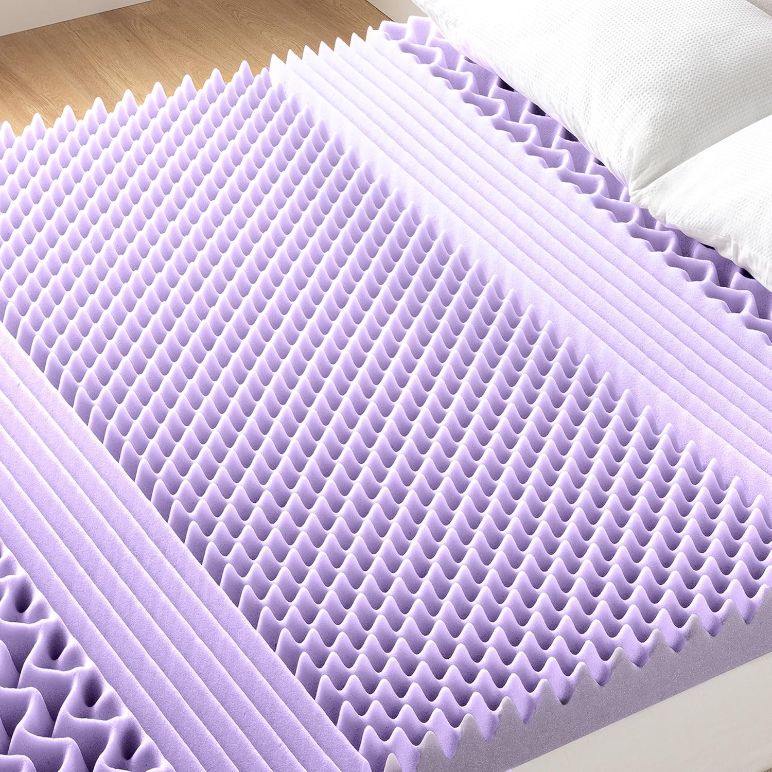 Mellow 3 Inch 7-Zone Memory Foam Mattress Topper, Soothing Lavender Infusion, Queen1