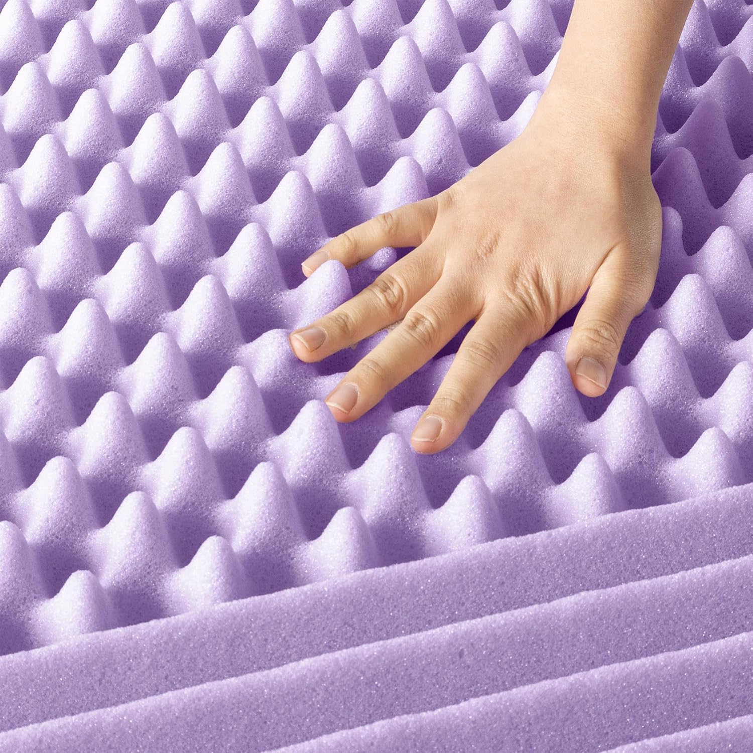 Mellow 3 Inch 7-Zone Memory Foam Mattress Topper, Soothing Lavender Infusion, Queen5