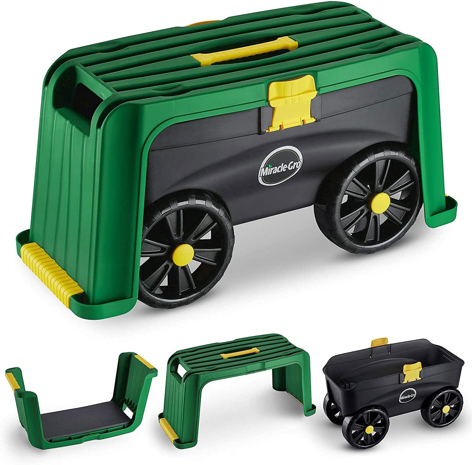 Miracle-Gro 4-in-1 Garden Stool – Multi-Use Garden Scooter with Seat – Rolling Cart with Storage Bin– Padded Kneeler and Tool storage - Accessible Gardening for All Ages + FREE Scotts Gardening Gloves Miracle-Gro 4-in-1 Garden Stool – Multi-Use Garden Scooter with Seat – Rolling Cart with Storage Bin– Padded Kneeler and Tool storage - Accessible Gardening for All Ages + FREE Scotts Gardening Gloves