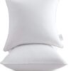Oubonun 22 x 22 Throw Pillow Inserts (Set of 2) with 100% Cotton Cover - 22 Inch Square Interior Sofa Decorative Pillow Insert Pair - White Couch Pillow