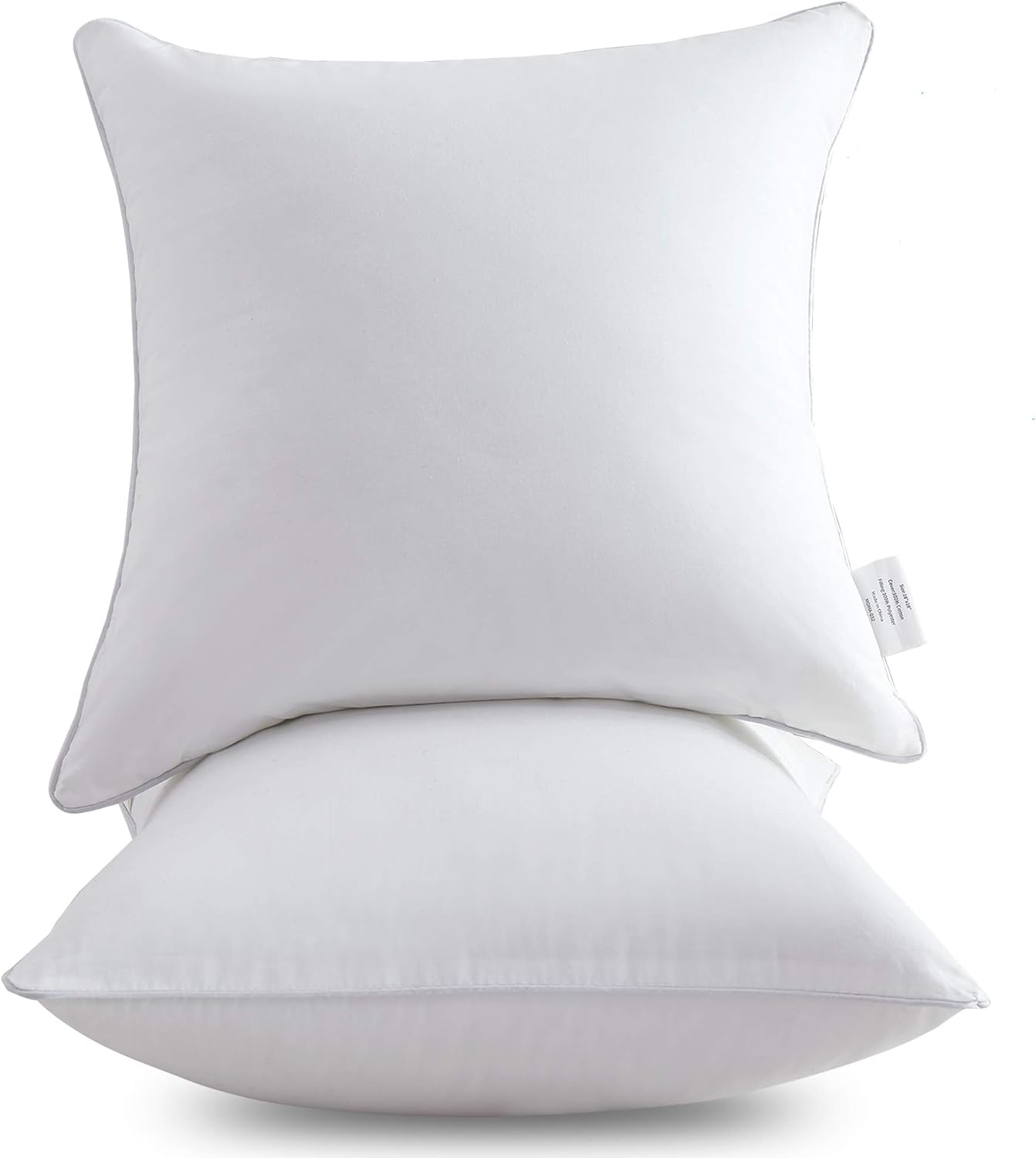 Oubonun 22 x 22 Throw Pillow Inserts (Set of 2) with 100% Cotton Cover - 22 Inch Square Interior Sofa Decorative Pillow Insert Pair - White Couch Pillow Oubonun 22 x 22 Throw Pillow Inserts (Set of 2) with 100% Cotton Cover - 22 Inch Square Interior Sofa Decorative Pillow Insert Pair - White Couch Pillow