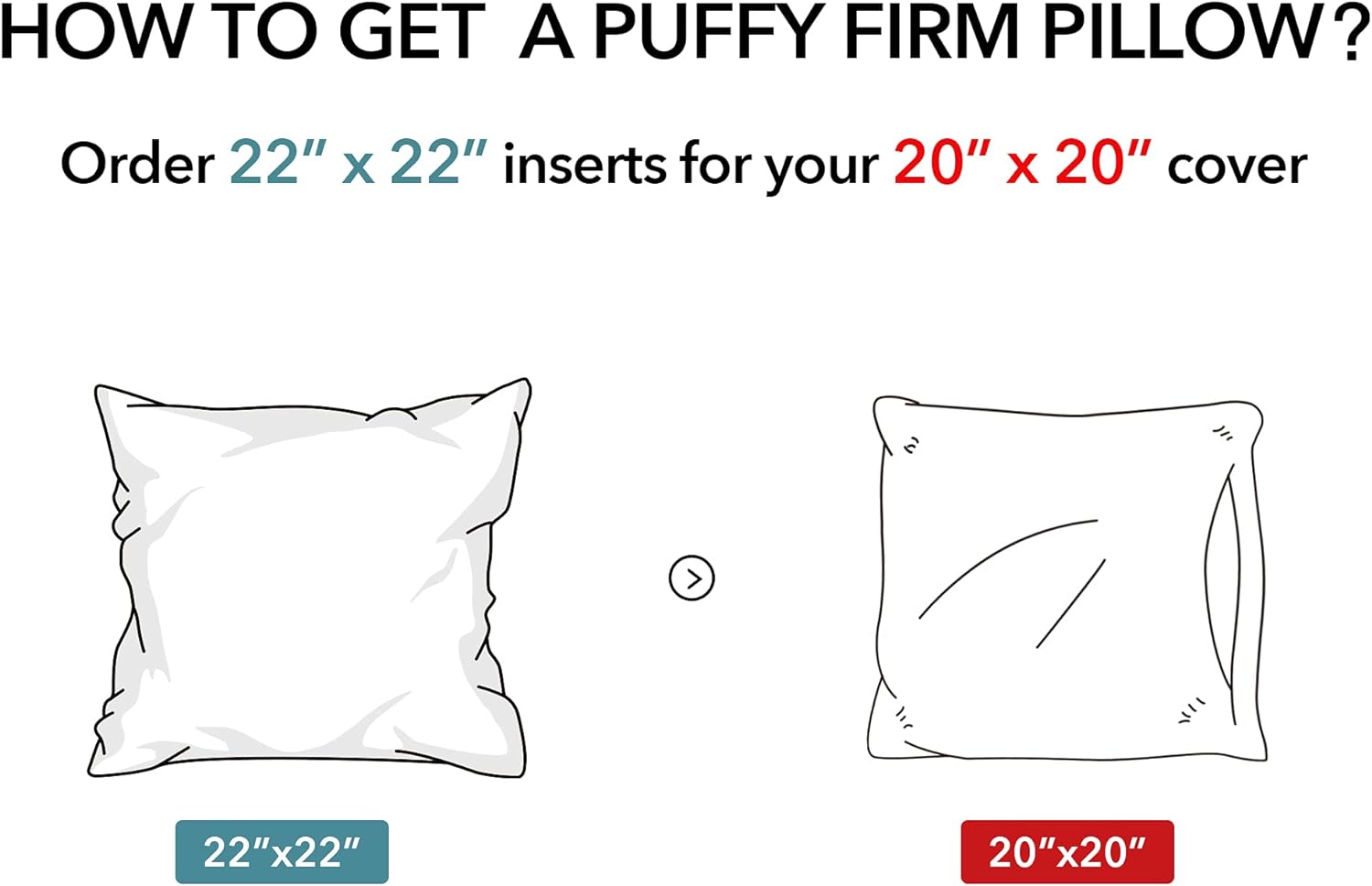 Oubonun 22 x 22 Throw Pillow Inserts (Set of 2) with 100% Cotton Cover - 22 Inch Square Interior Sofa Decorative Pillow Insert Pair - White Couch Pillow8