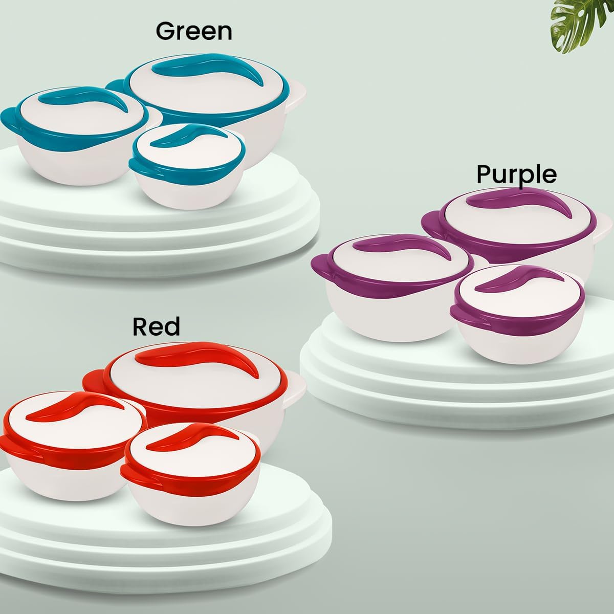 Pinnacle Serving Salad Soup Dish Bowl - Thermal Insulated Bowl with Lid -Great Bowl for Holiday, Dinner and Party ~ Set of 3 ~ Turquoise--