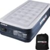 Pittman - Air Mattress Twin with Built in Pump - Black 18" Double High Twin Air Mattress with Built in Pump That Inflates & Deflates - Twin Blow Up Air Mattress is Ideal for Guests or Camping