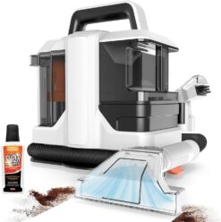 Portable Carpet Cleaner Machine, Powerful Deep Stain Cleaning for Couch, Pets, Car Seats, Upholstery & Furniture, Spot with Dual Size Brushhead (White), 11.81 * 9.44 * 13.77, (C4)