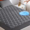 Queen Mattress Protector, Cooling Waterproof Mattress Pad Cover Queen Size, 3D Air Soft Queen Size Mattress Cover for 6-18 Inches Mattress, Grey, Honeycomb-Grey