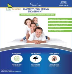 Queen Mattress or Box Spring Protector (8"-11" Depth) - Zippered Waterproof Encasement Hypoallergenic Premium Quality Cover Protects from Dust
