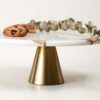 Real Marble Cake Stand by Balin Designs - White Marble 12" Round Cake Stand with Gold Stand - Smoothly Versatile Cake, Cupcake Stand - Ideal for Birthday Parties, Showers, Weddings Parties & Events