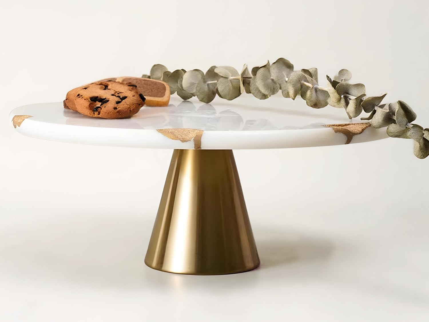 Real Marble Cake Stand by Balin Designs - White Marble 12 Round Cake Stand with Gold Stand - Smoothly Versatile Cake, Cupcake Stand - Ideal for Birthday Parties, Showers, Weddings Parties & Events Real Marble Cake Stand by Balin Designs - White Marble 12" Round Cake Stand with Gold Stand - Smoothly Versatile Cake, Cupcake Stand - Ideal for Birthday Parties, Showers, Weddings Parties & Events