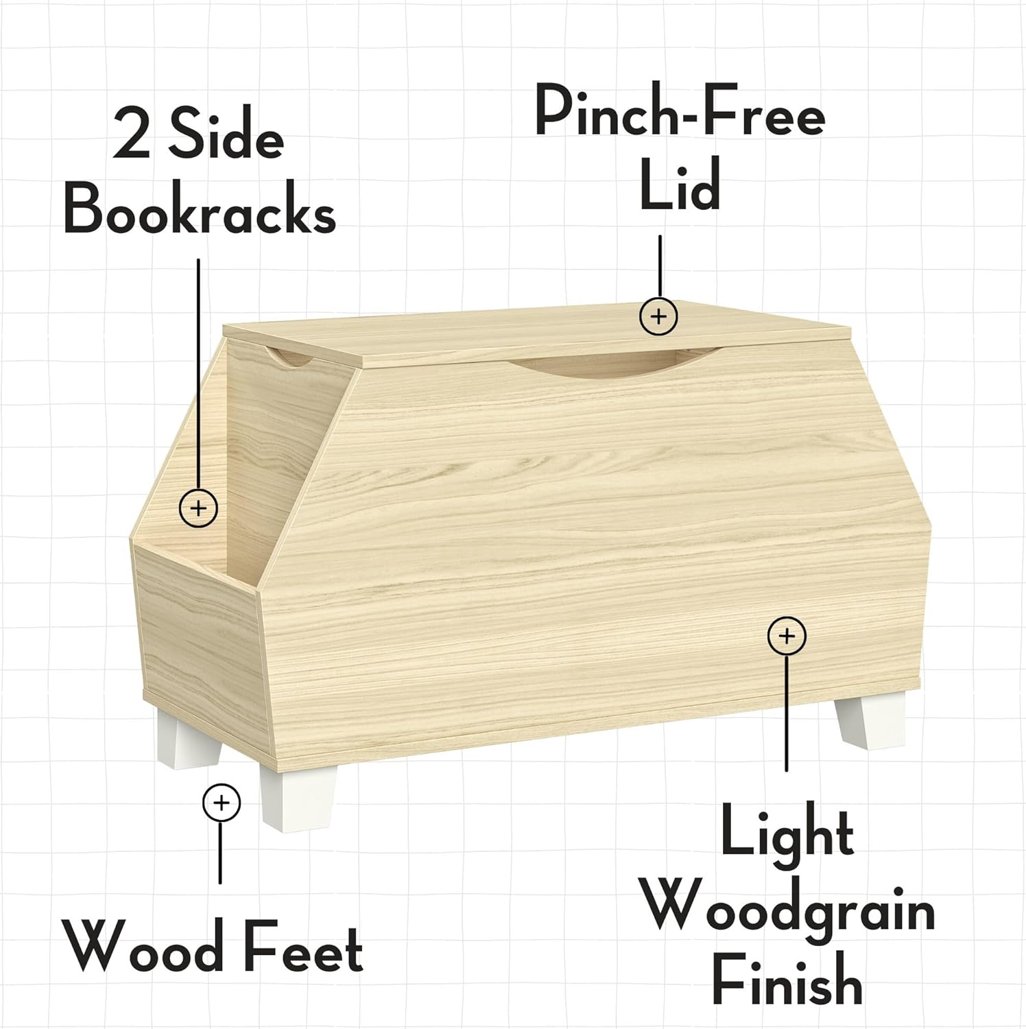 RiverRidge Kids Catch Storage Light Woodgrain Toy Box2