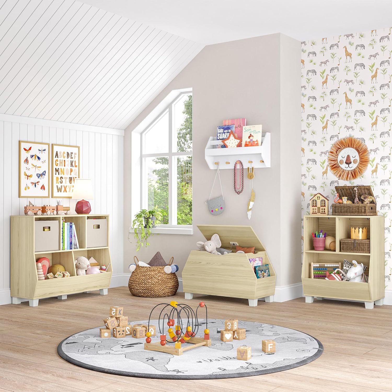 RiverRidge Kids Catch Storage Light Woodgrain Toy Box4