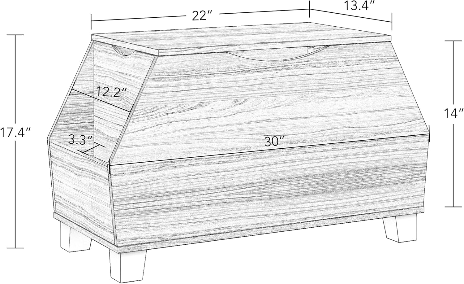 RiverRidge Kids Catch Storage Light Woodgrain Toy Box5