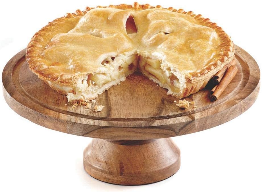 Royalty Art 4-in-1 Cake Stand with Dome, Cheese Board, Covered Platter, and Serving Tray for Pastries, Pies, Appetizers, and Holiday Treats, Decorative Kitchen Server and Display4