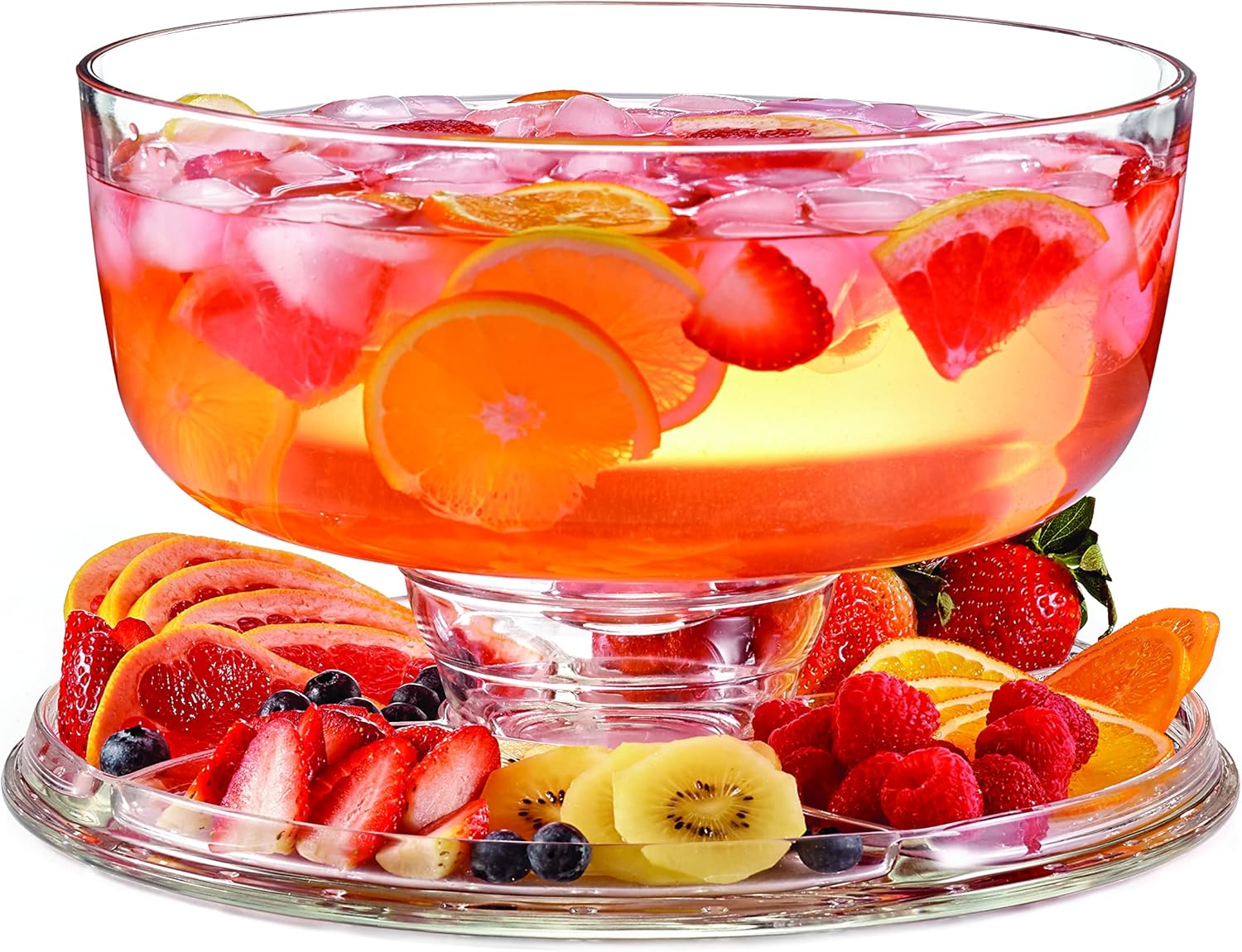 Royalty Art Cake Stand with Dome, 6-in-1 Multifunctional Glass Serving Platter for Cakes, Desserts, Fruits, Snacks, Pastries, Appetizers - Elegant Pedestal Display, Durable Italian-Made Glass - Made in Italy6