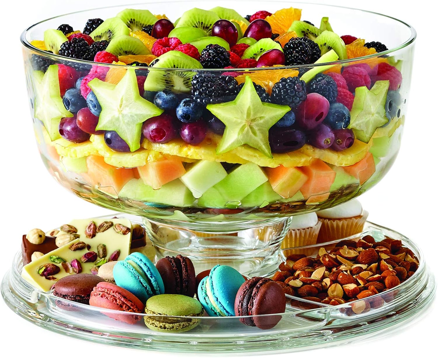 Royalty Art Cake Stand with Dome, 6-in-1 Multifunctional Glass Serving Platter for Cakes, Desserts, Fruits, Snacks, Pastries, Appetizers - Elegant Pedestal Display, Durable Italian-Made Glass - Made in Italy7