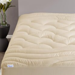 SLEEP ZONE Cooling Mattress Topper California King, Premium Zoned Cool Mattress Pad Cover, Padded Mattress Protector Breathable Washable, Deep Pocket 8-21" (Beige, Cal King)